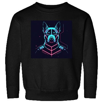 Discover Cyberpunk Neon Dog – Futuristic Tech Pet Design Sweatshirts