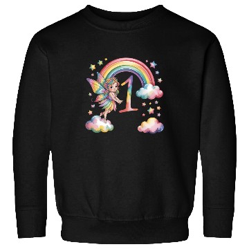 Discover Magical Rainbow Fairy Elf 1st Birthday Girl Sweatshirts