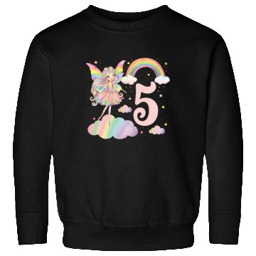 Discover Magical Rainbow Fairy Elf 5th Birthday Girl Sweatshirts