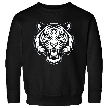 Discover Black and White Tiger Face Sweatshirts