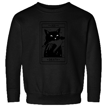 Discover Tarot Card Black Cat Bite Sweatshirts