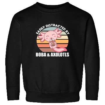 Discover Bubble Tea Axolotl Chocolate Sweet Animals Boba Sweatshirts