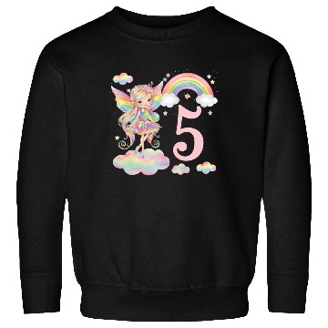 Discover Magical Rainbow Fairy Elf 5th Birthday Girl Sweatshirts