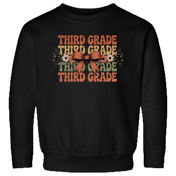 Discover Third Grade Boho Bow Retro Floral Back to School Sweatshirts