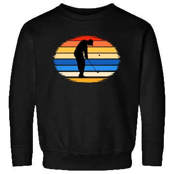 Discover Retro Style Golf Player Silhouette Golf Lover Sweatshirts