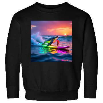 Discover sea turtle design neon turtle Sweatshirts