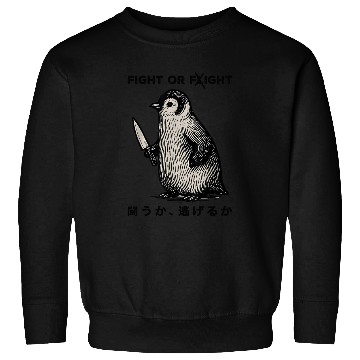 Discover Funny Fight Or Flight Meme Penguin With Knife Sweatshirts