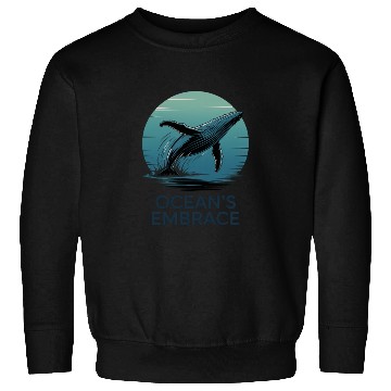 Discover Ocean’s Embrace – Majestic Whale Retro Ocean Sweatshirts
