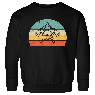 Discover Firefighter Design Helmet and Axes Sweatshirts