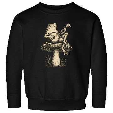 Discover Folk Toadstool Jam | Banjo Frog Cottagecore Art Sweatshirts