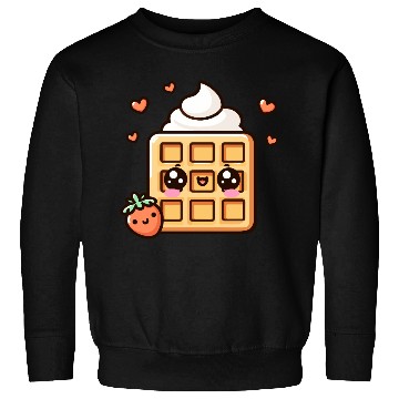 Discover Kawaii Dessert Waffle with Strawberry Sweatshirts