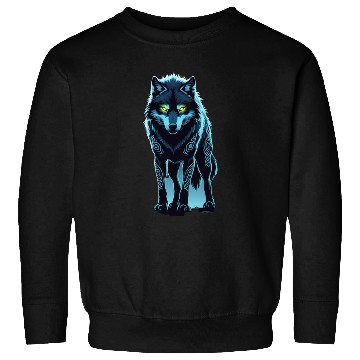 Discover Tribal Night Wolf with Glowing Eyes Sweatshirts