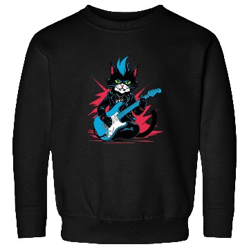 Discover Rockstar Cat – Meow & Roll! Sweatshirts