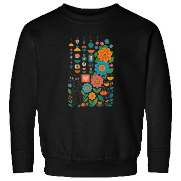 Discover Midnight Cats Blooming Charms Sweatshirts