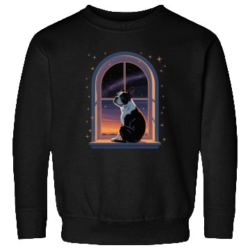 Discover Boston Terrier Star Gazing At Window Sweatshirts