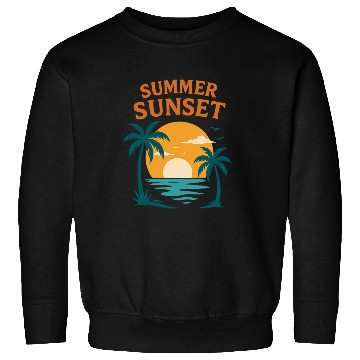 Discover Summer Sunset with Palms and Ocean Sweatshirts