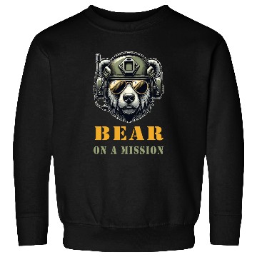 Discover Bear In Mission / Military Design Sweatshirts