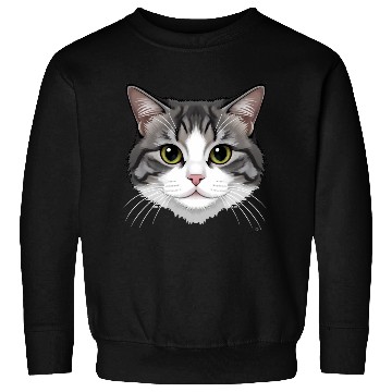 Discover Realistic Cat Face – Feline Charm in Every Detail Sweatshirts