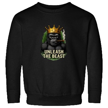Discover Alpha Gorilla King Smoking Crowned Ape Design Sweatshirts