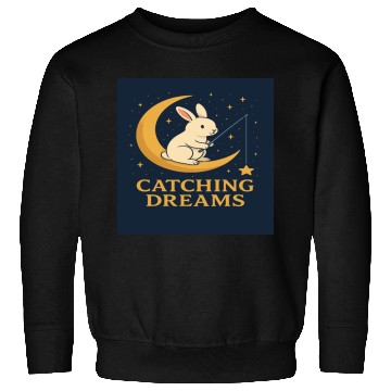 Discover Charming Bunny Moon Dream Illustration Sweatshirts