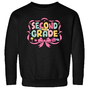 Discover Preppy Back To School Second Grade Coquette Bow Sweatshirts