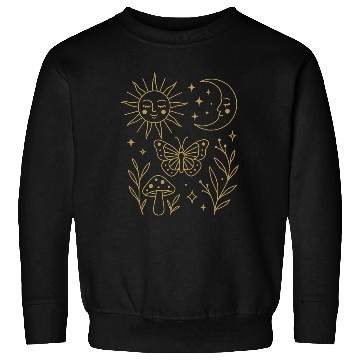 Discover Celestial Magic Moon and Sun Doodle Sweatshirts