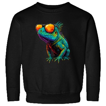 Discover Cool Neon Iguana with Sunset Sunglasses Sweatshirts