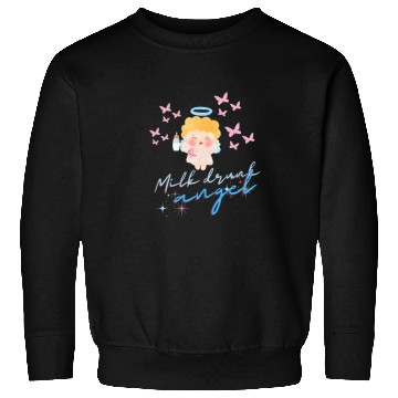 Discover Whimsical Angel with Milk Bottle Design Sweatshirts