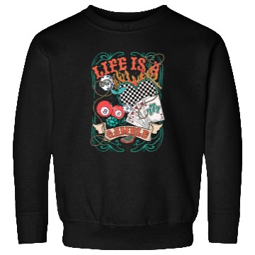 Discover Life Is A Gamble Retro Poker Player Sweatshirts