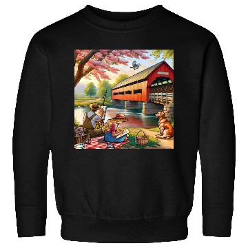 Discover Rustic Countryside Painting Scene Sweatshirts
