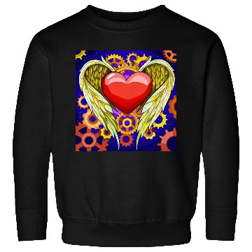 Discover Mechanical Heart with Angel Wings Sweatshirts