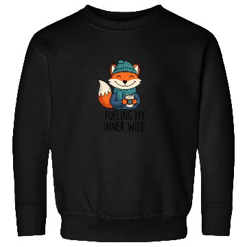Discover Fueling My Inner Wild – Cozy Fox with Coffee Sweatshirts