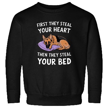 Discover German Shepherd Steals Heart and Bed Sweatshirts