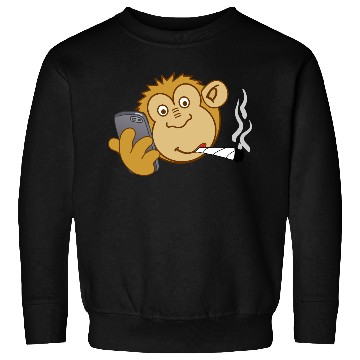 Discover Monkey with Phone and Joint – Modern Addiction Sweatshirts
