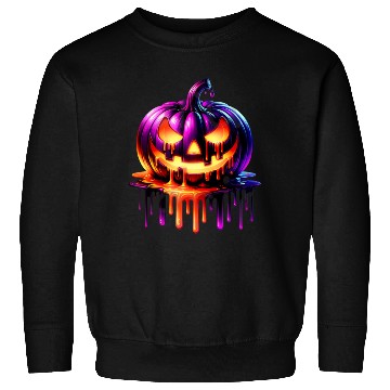 Discover Neon Dripping Pumpkin Halloween Design Sweatshirts