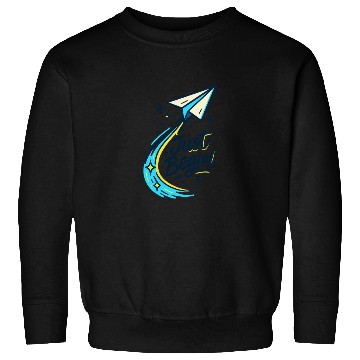 Discover Just Begin – Creative Paper Airplane Design Sweatshirts