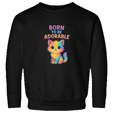 Discover Colorful Adorable Kitten with Affirmation Sweatshirts