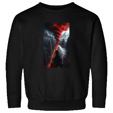 Discover Apocalyptic Angel Over Burning City Sweatshirts