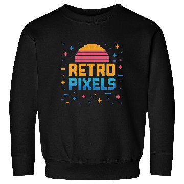 Discover Retro Pixels – Neon 8-Bit Sunset Vibes Sweatshirts