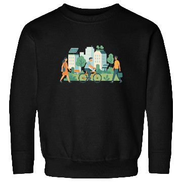 Discover Eco-Friendly Urban Cycling Scene Sweatshirts