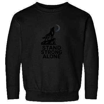 Discover Stand Strong Alone – Lone Wolf Cliff Design Sweatshirts