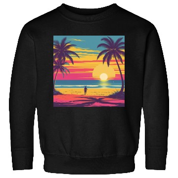 Discover Tropical Sunset Beach Scene Sweatshirts