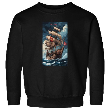 Discover Historical Pirate Ship Adventure Design Sweatshirts
