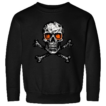 Discover Grunge Skull Crossbones Orange Eyes Sweatshirts