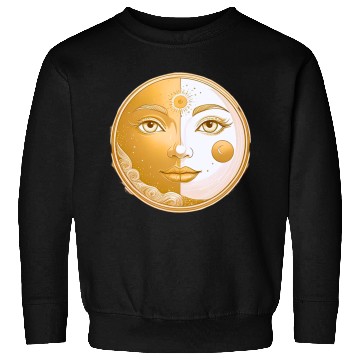 Discover Celestial  Lunar Sun Face Art Sweatshirts