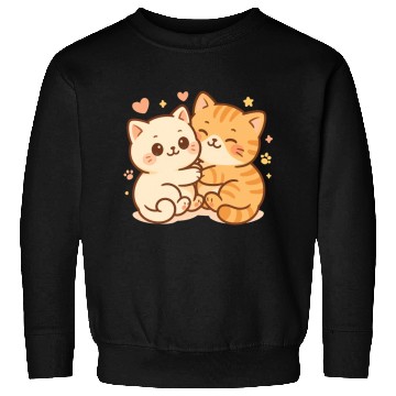 Discover Cute Kittens Embracing Heartwarming Design Sweatshirts