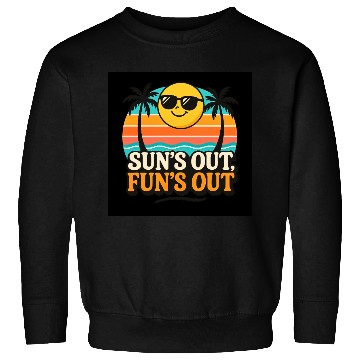 Discover Sun’s Out, Fun’s Out – Retro Beach Vibes Graphic Sweatshirts