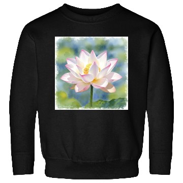 Discover Serene Water Lily Floral Print Sweatshirts