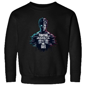 Discover Neon Glitch Cyberpunk Hero Design Sweatshirts