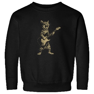 Discover Roaring Cat Guitar Punk Art Sweatshirts